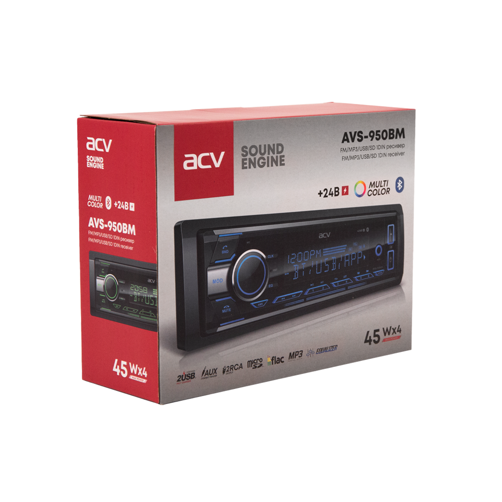 1-DIN USB/SD-ресиверы (без CD) ACV AVS-950BM 