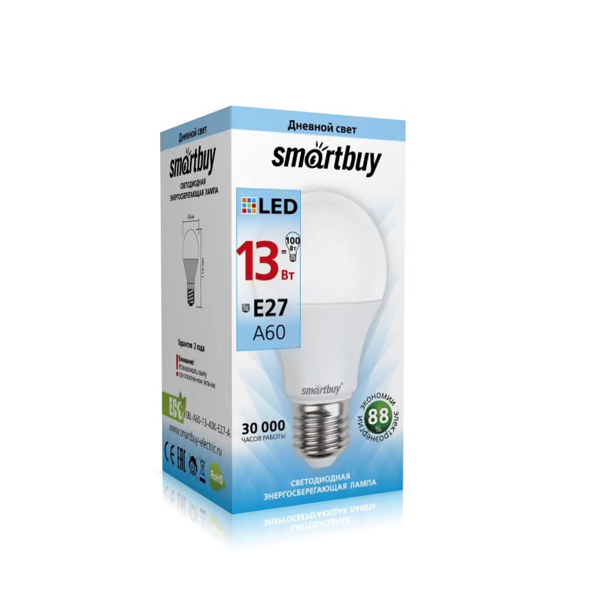 Лампа Smartbuy A60-13W/4000/E27 ( SBL-A60-13-4K-E27 )