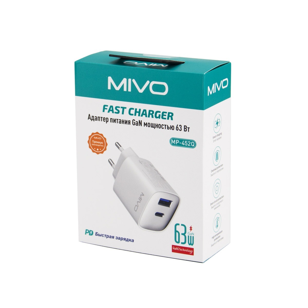 Зарядные устройства для смартфонов, Кабели Mivo MP-452Q 