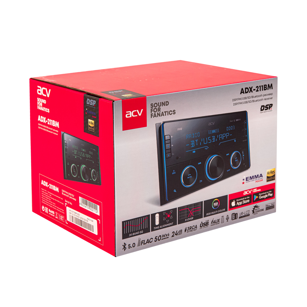 2-DIN DVD/MP3 ресиверы ACV ADX-211BM DSP 