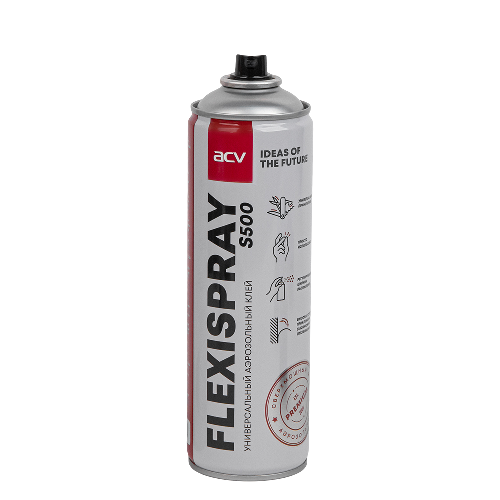 Карпет, винил, радиоткань, клей Клей Flexispray S500B с шариком для размешивания 
