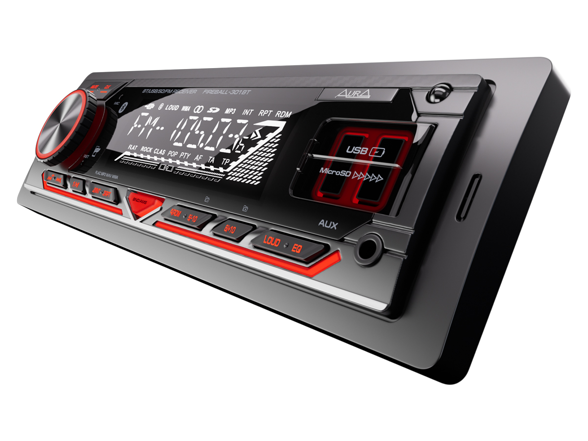 1-DIN USB/SD-ресиверы (без CD) AurA FIREBALL-301BT 