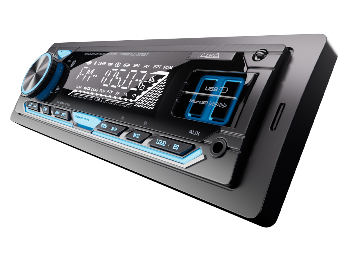 1-DIN USB/SD-ресиверы (без CD) AurA FIREBALL-305BT 