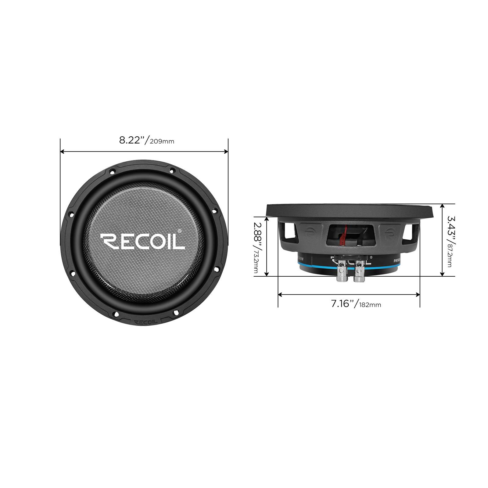 Сабвуферные динамики Recoil PWS8D2 