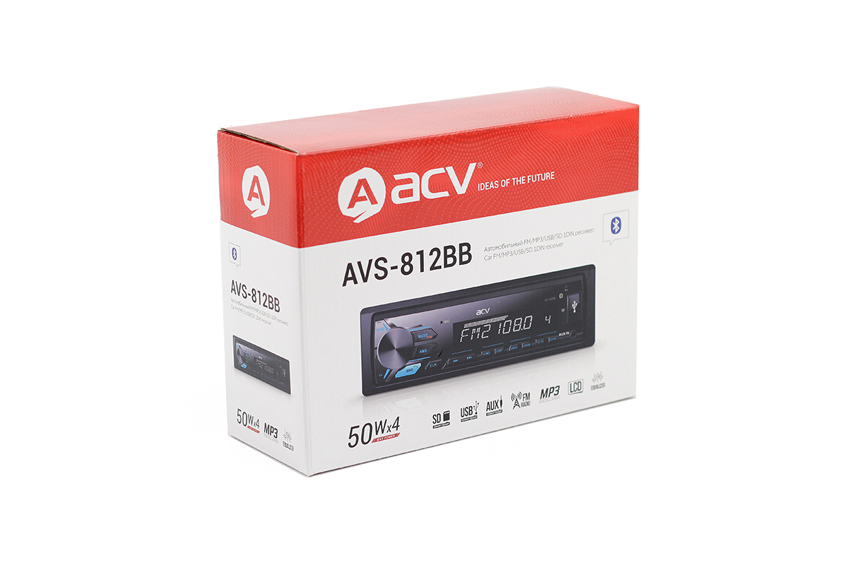 1-DIN USB/SD-ресиверы (без CD) ACV AVS-812BB 