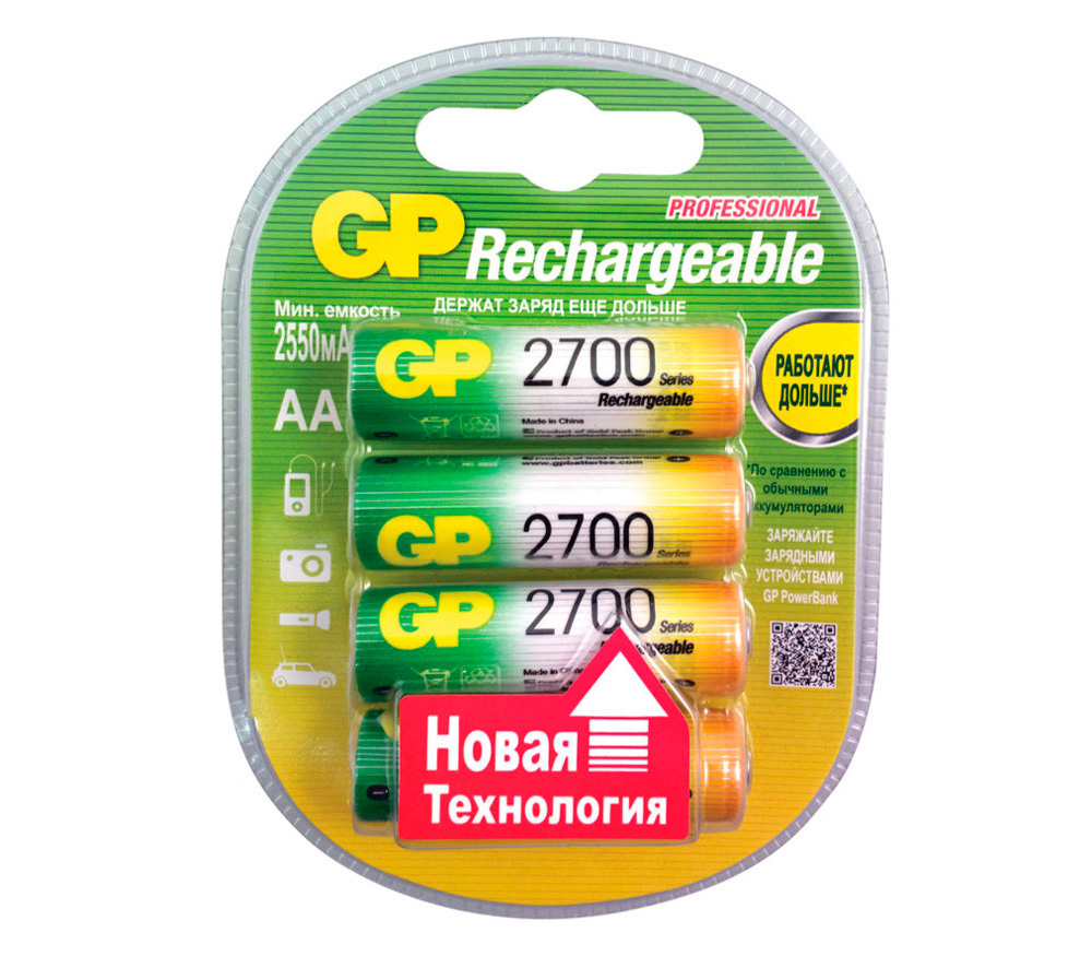 Аккумуляторы. Зарядные устройства Аккумулятор АА R6 GP 2700mAh
