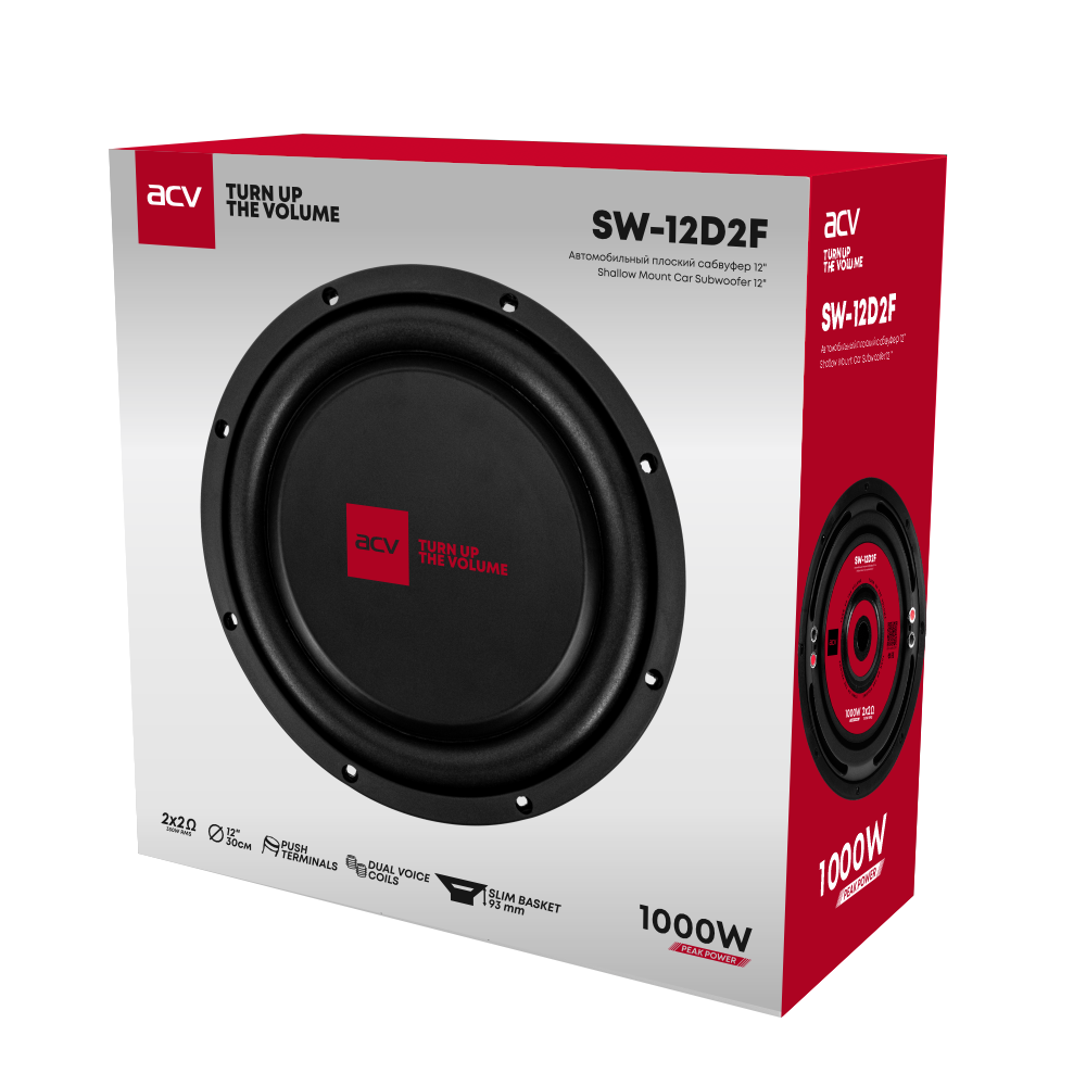 Сабвуферные динамики ACV SW-12D2F SLIM 