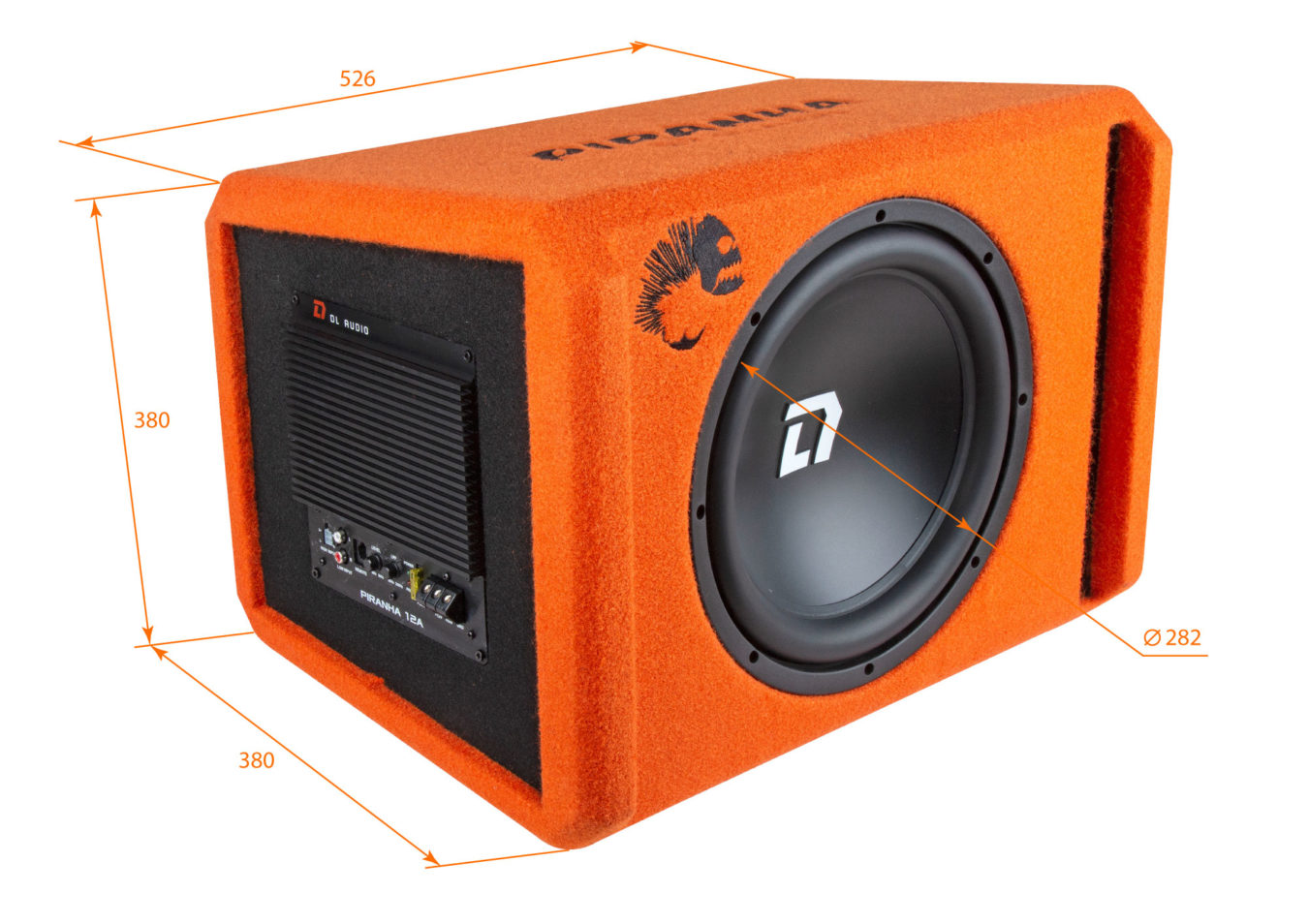 Cабвуферы корпусные активные DL Audio Piranha 12A V3 Orange 