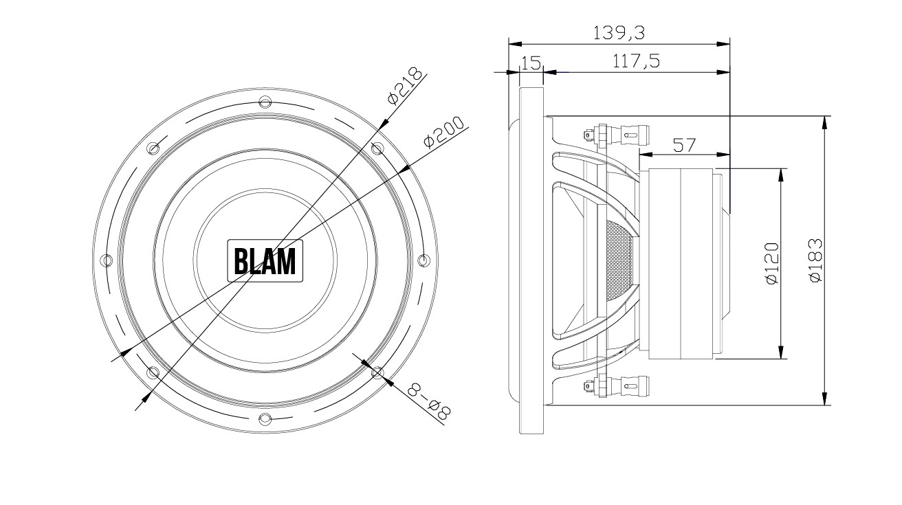 Сабвуферные динамики BLAM L20DB 