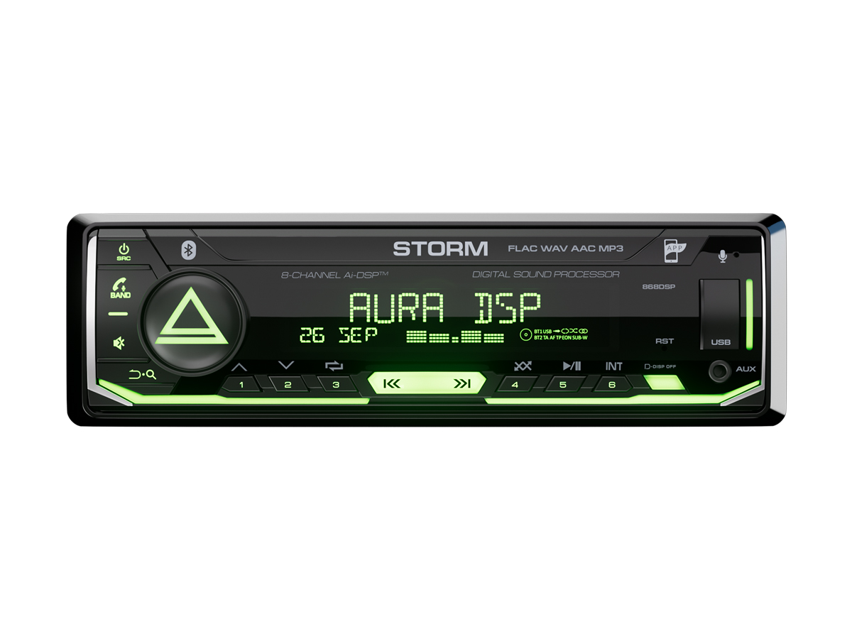 1-DIN USB/SD-ресиверы (без CD) AurA STORM-868DSP 