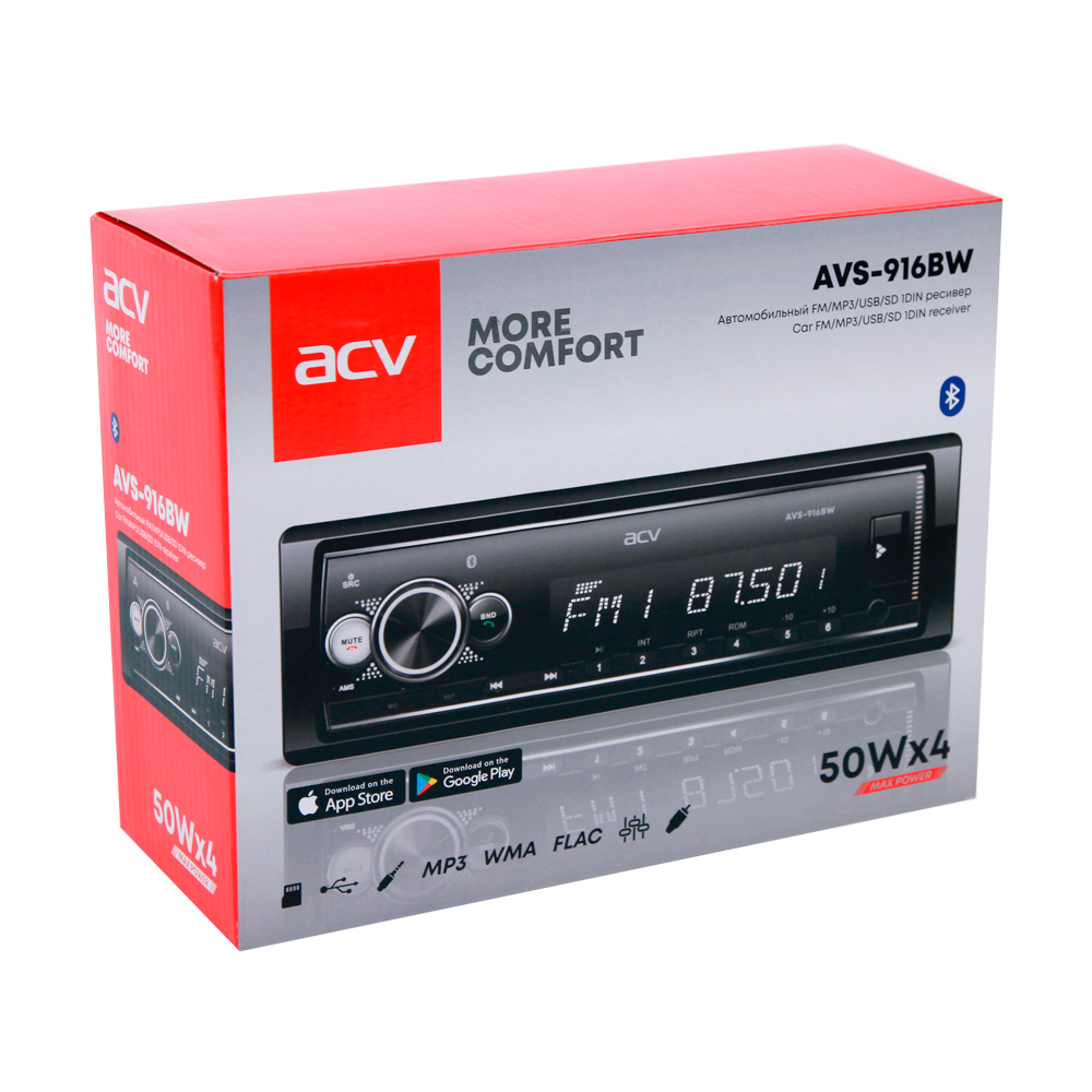 1-DIN USB/SD-ресиверы (без CD) ACV AVS-916BW 
