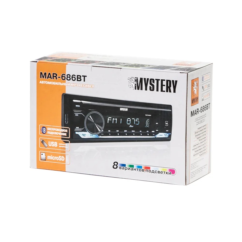 1-DIN USB/SD-ресиверы (без CD) Mystery MAR-686BT 