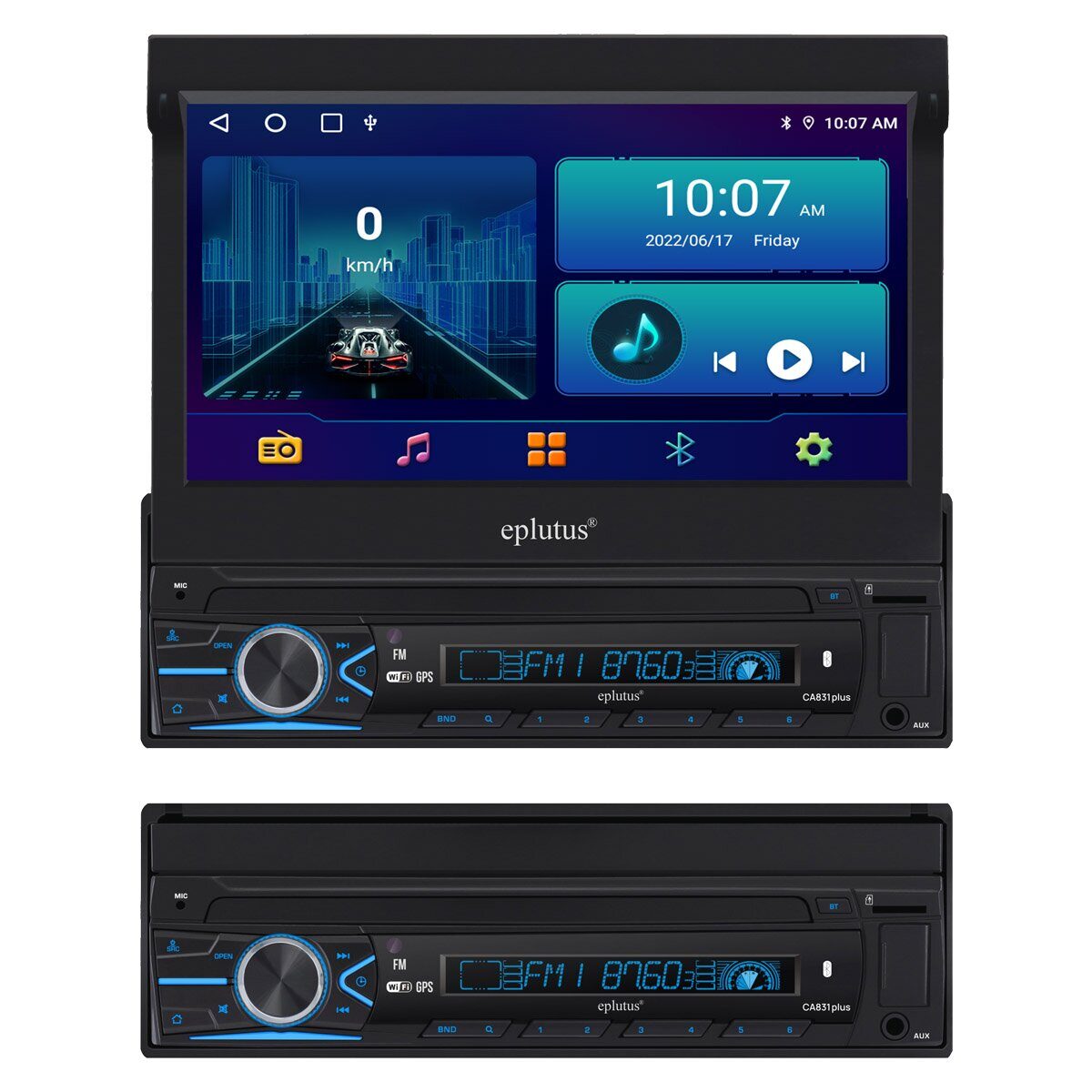 1-DIN ресиверы с навигацией Eplutus CA831 MAX 
