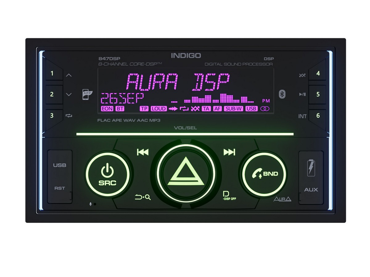 2-DIN DVD/MP3 ресиверы AurA INDIGO-847DSP MkII 