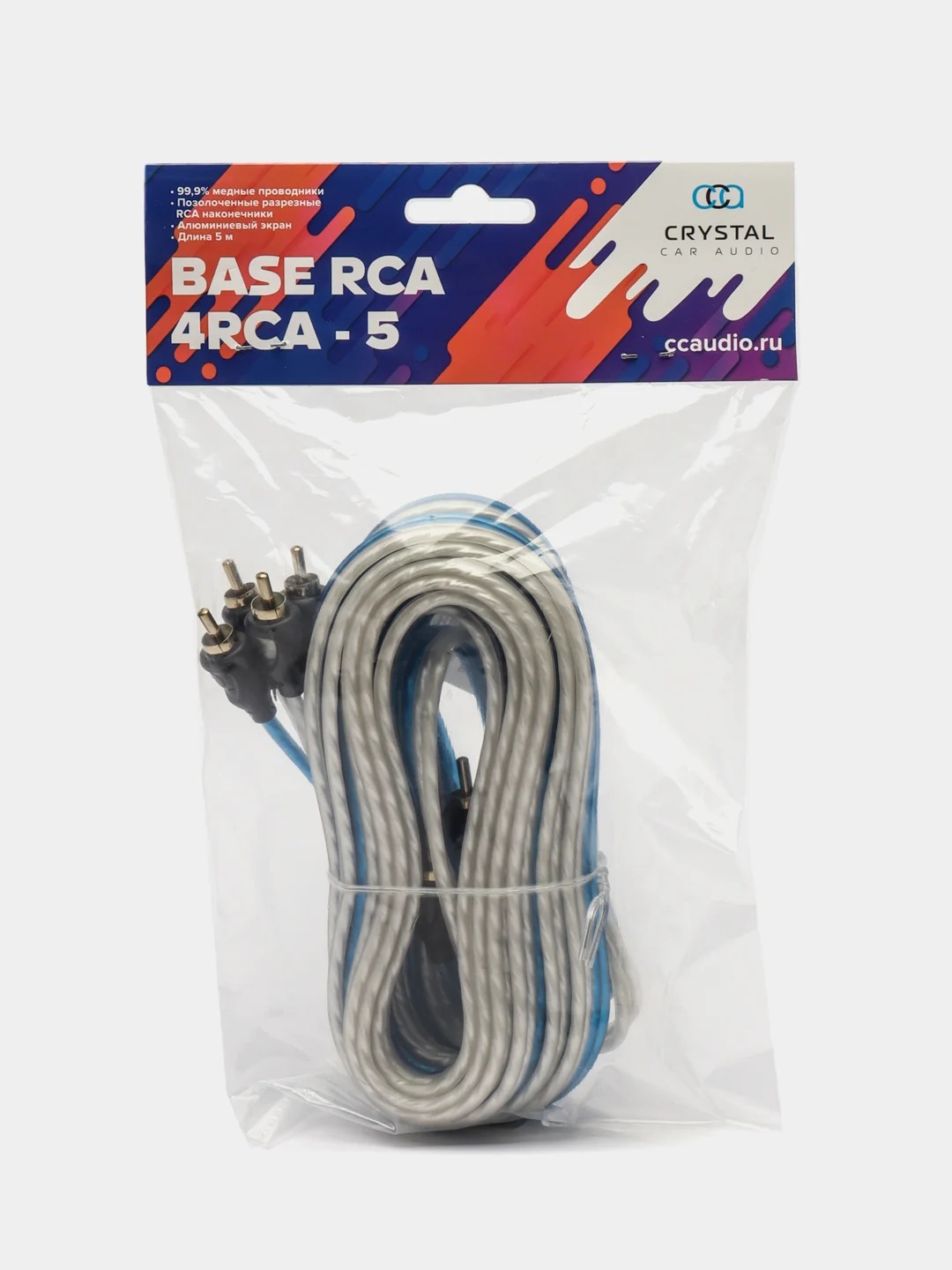 Кабели межблочные (RCA), AUX, HDMI, RCA разъёмы Crystal Car Audio BASE 4RCA-5 