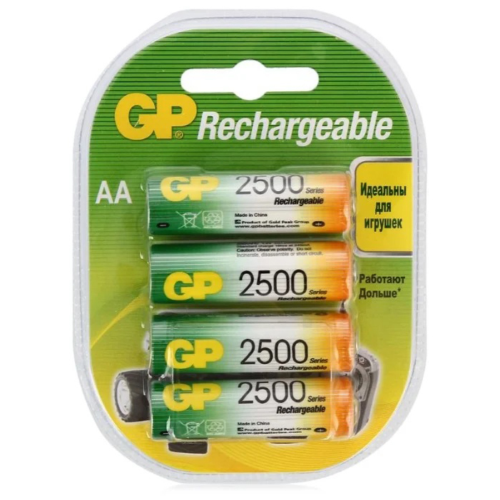 Аккумуляторы. Зарядные устройства Аккумулятор АА R6 GP 2500mAh