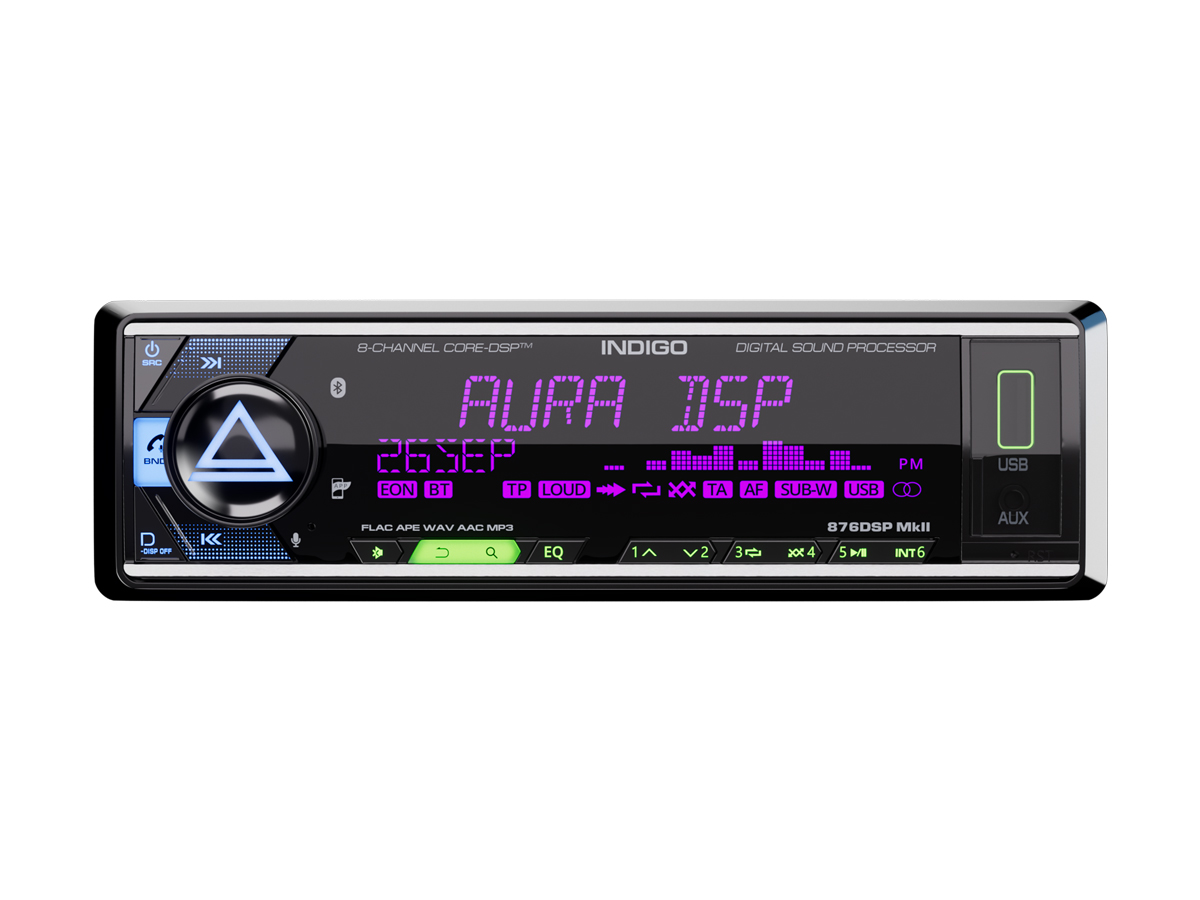 1-DIN USB/SD-ресиверы (без CD) AurA INDIGO-876DSP MkII 
