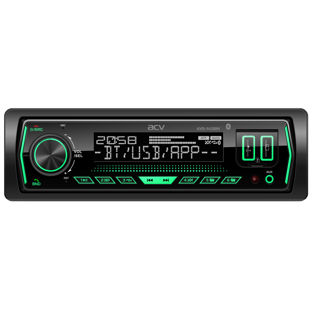 1-DIN USB/SD-ресиверы (без CD) ACV AVS-942BM 