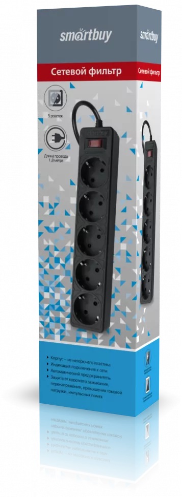 Сетевые фильтры, Удлинители Сетевой фильтр Smartbuy