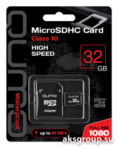 Qumo MicroSDHC 32Gb Class 10 (с адаптером SD)