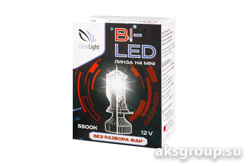 Clearlight  Линза Bi-LED H4 MINI радиатор 2 шт