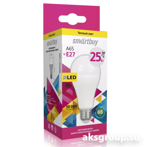 Лампа Smartbuy A65-25W/3000/E27 ( SBL-A65-25-30K-E27 )