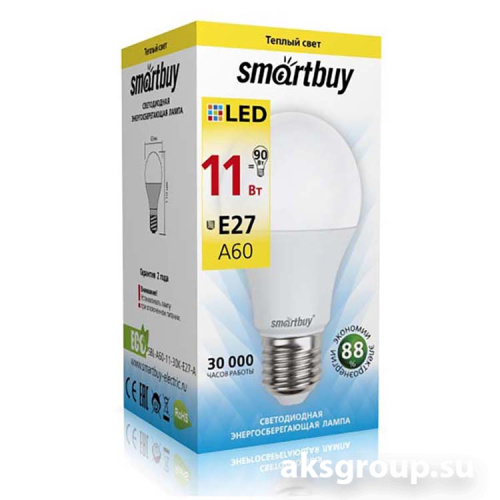 Лампа Smartbuy A60-11W/3000/E27 ( SBL-A60-11-30K-E27 )