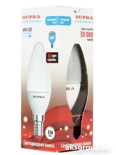 Лампы Supra SL-LED-PR-CN-6W/4000/E14