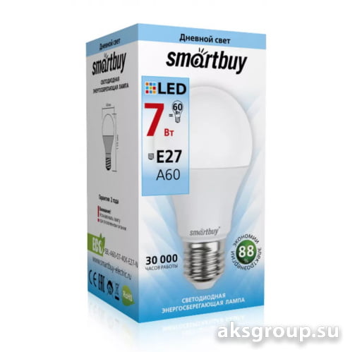 Лампа Smartbuy A60-07W/4000/E27 ( SBL-A60-07-4K-E27 )