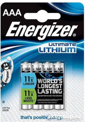 Батарейка ААA LR03-4BL LITHIUM ENERGIZER