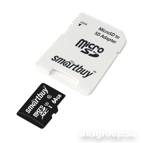 Smartbuy MicroSDXC 64Gb Class 10 PRO U3 95/60 MB/s (с адапт. SD)