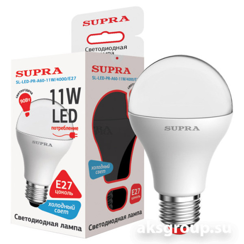 Лампы Supra SL-LED-PR-A60-11W/4000/E27