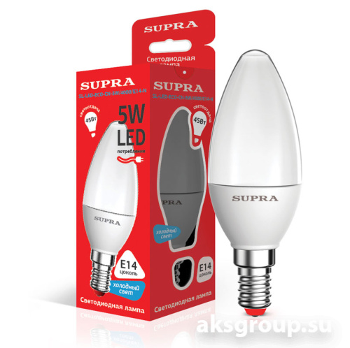 Лампы Supra SL-LED-ECO-CN-5W/4000/E14