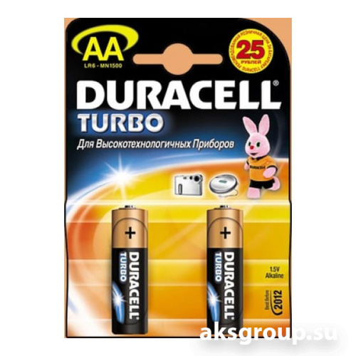 Батарейка АА LR06-2BL Duracell Turbo 2 шт. в упаковке